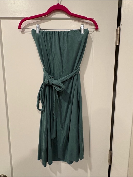 J. Crew Dresses & Skirts - J. Crew Teal Strapless Tie-Waist Midi Dress